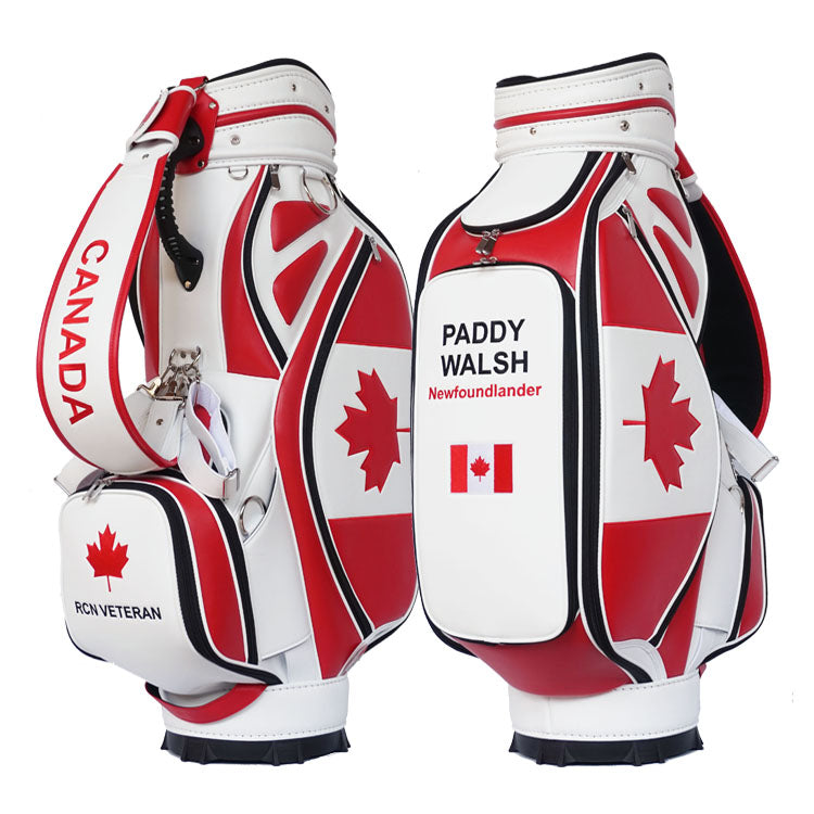 Canadian Flag Golf Bag personalized with your name and logo