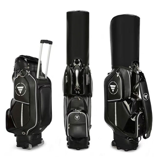 Custom logo travel golf bag on wheels - black