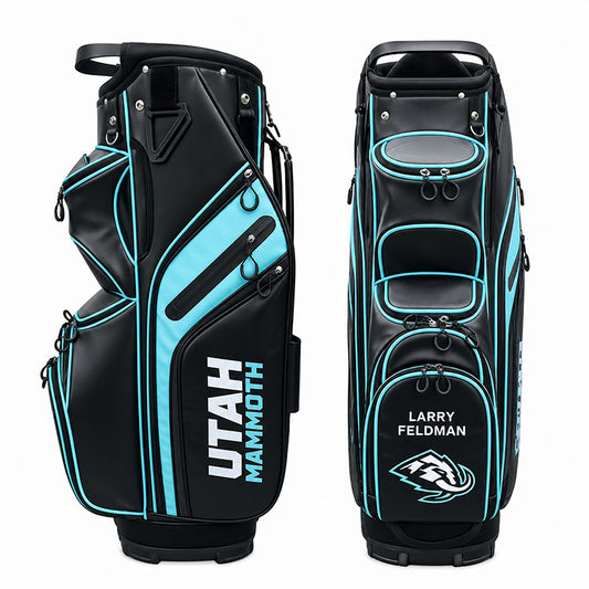 black and blue mens golf cart bag