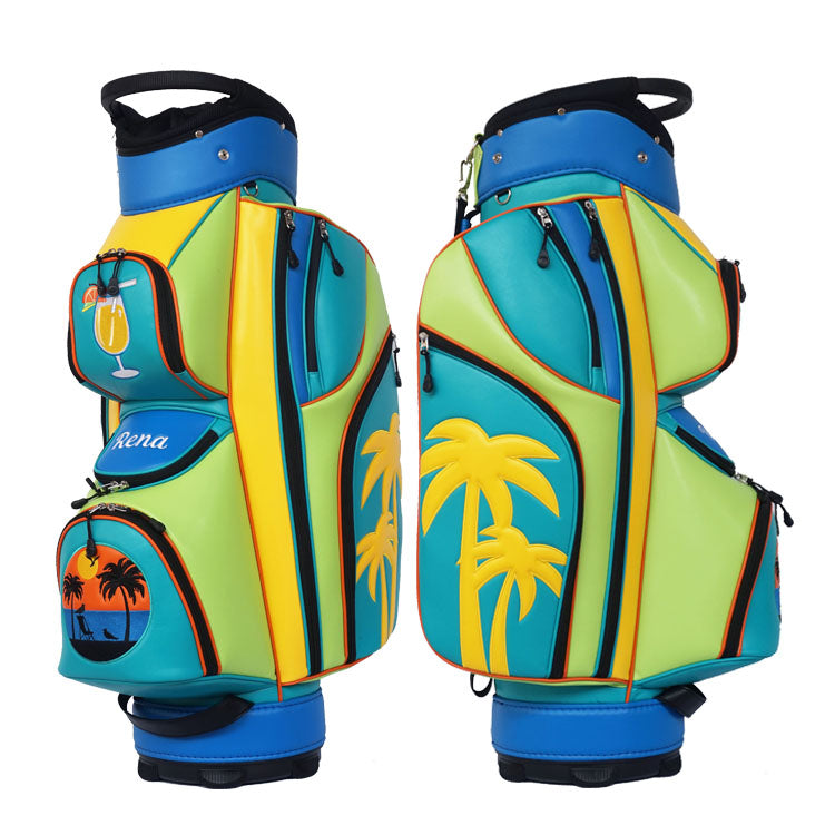Custom Beach & Palm Trees Lady custom Golf Cart Bags