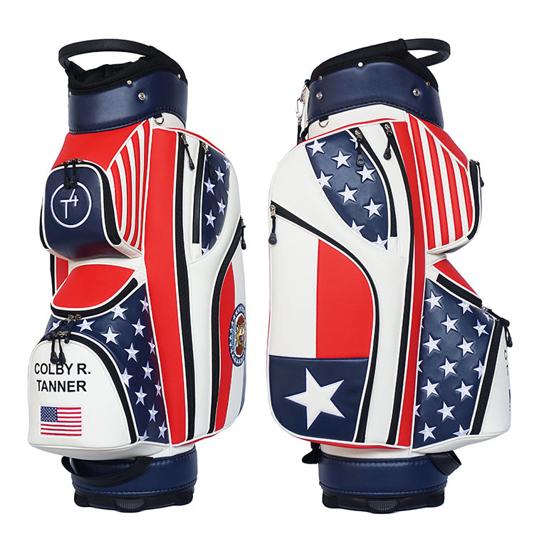 Texas Flag Custom Golf Bag with name and logo embroidery