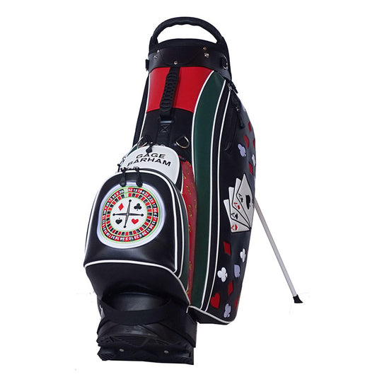 Casino themed custom golf bag featuring Russian Roulette