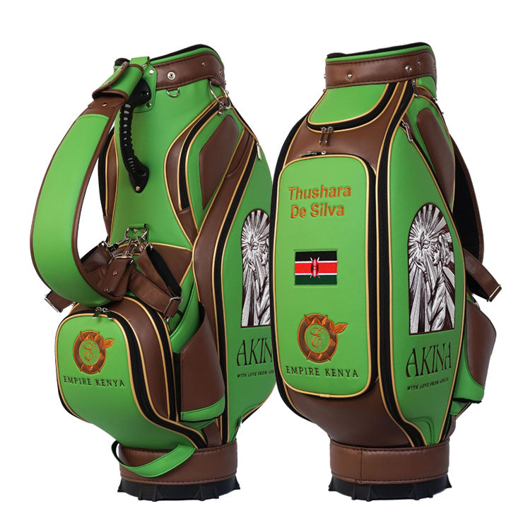 Custom Golf Tour Bag TB03 in brown leather material