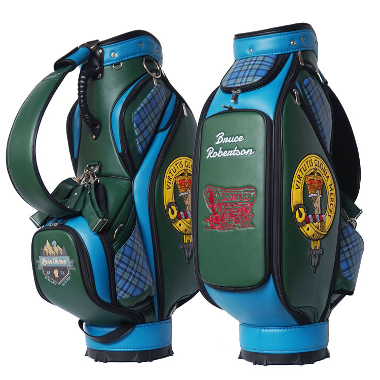 custom family crest Scottish clan tartan golf bag