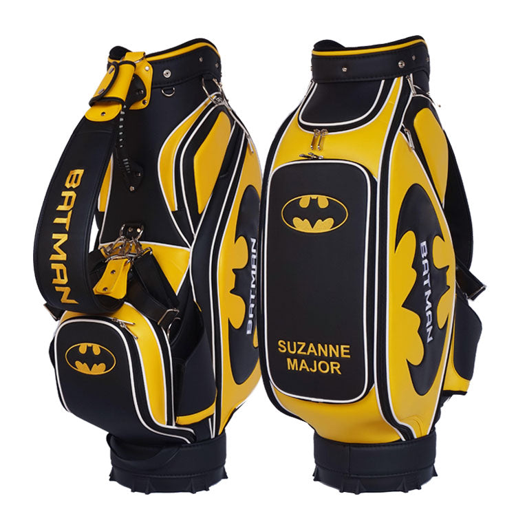 BATMAN Custom Golf Bag  - black and yellow leather themed