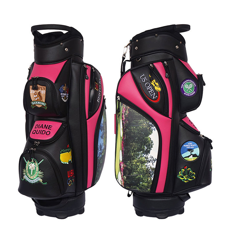 Custom Lady Golf Bag with embroidered US Open, Masters, Olympics logos