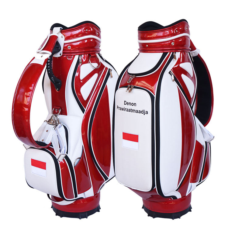 Indonesian Flag Golf Bag personalized with your name and logo