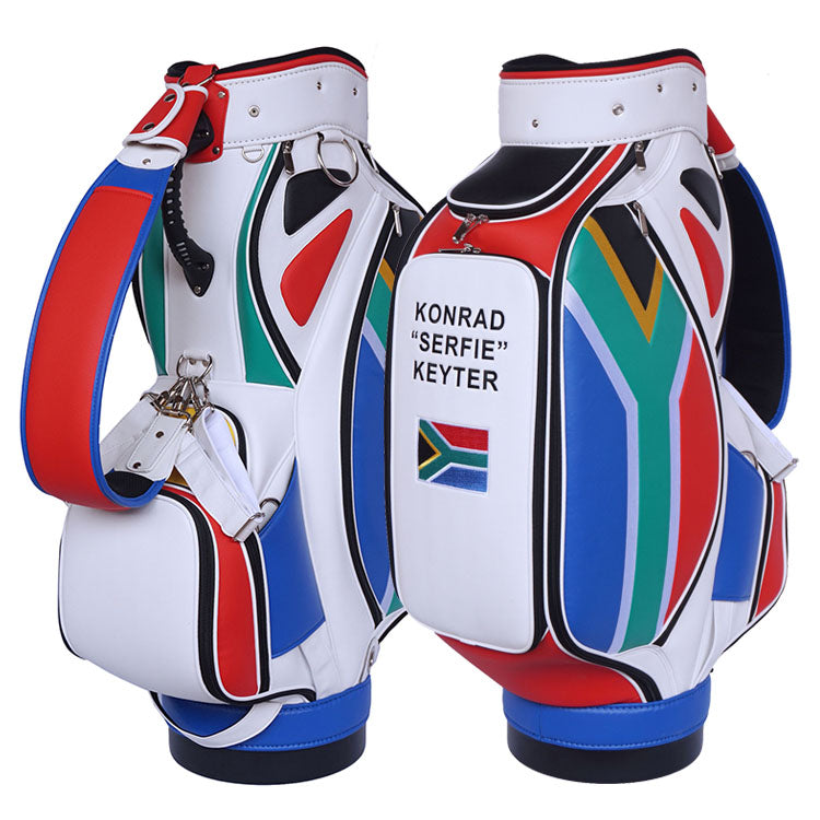 South African Flag golf bag design your own custom staff tour bag