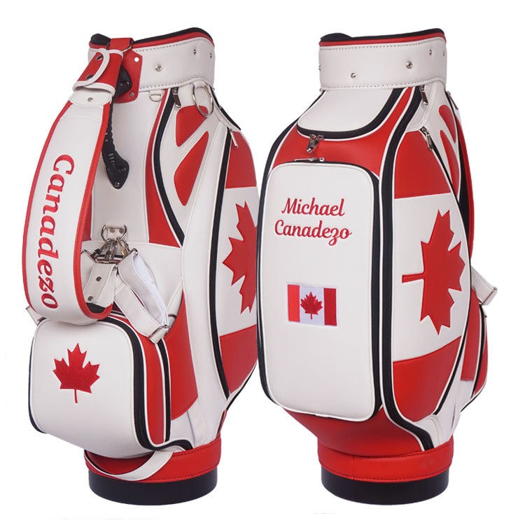 Canadian flag golf bag fully custom personalized Canada staff tour bag