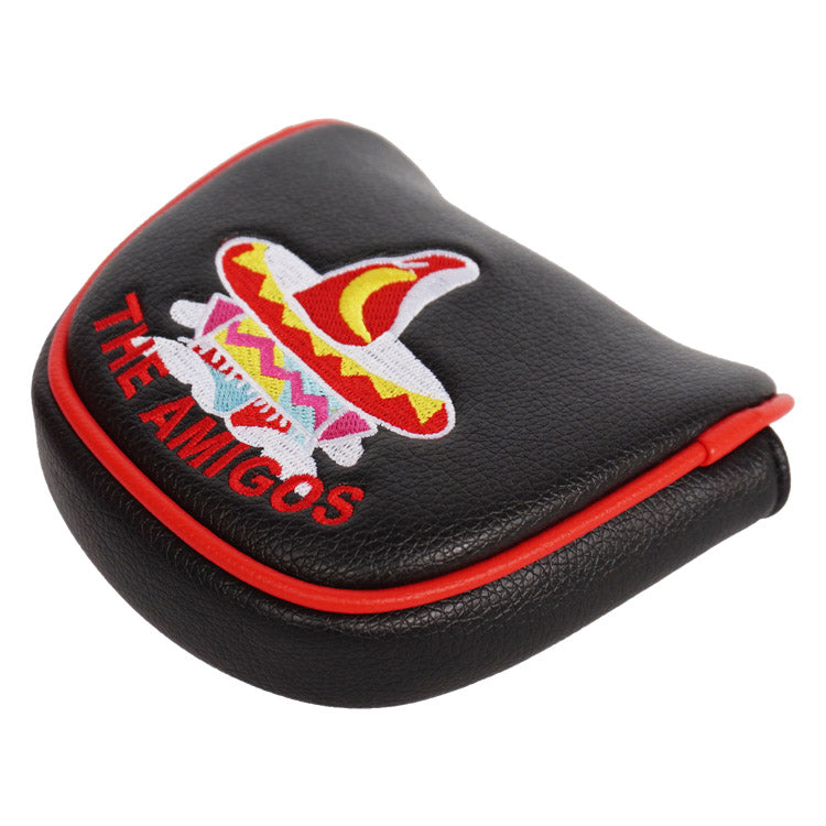 black leather Custom Golf Mallet Putter Cover - the amigos