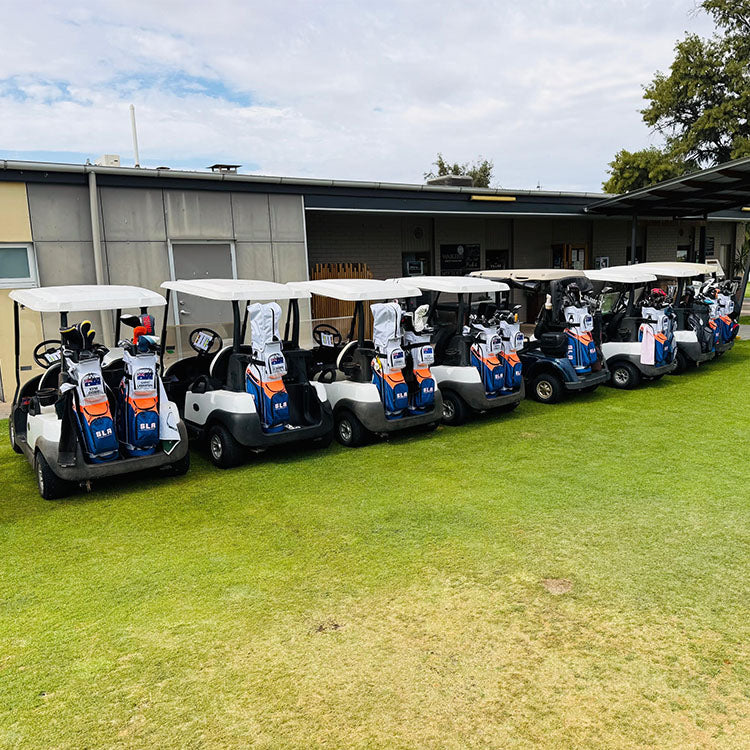 Custom golf bags in carts