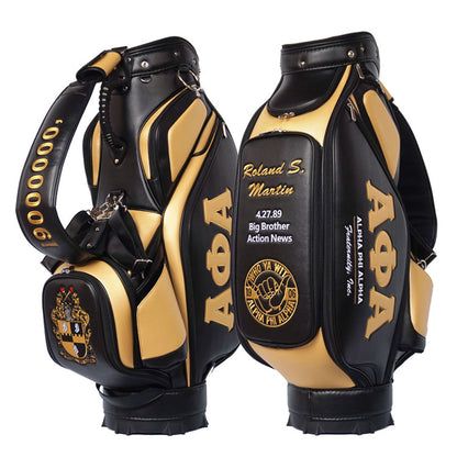 Custom Golf Tour Bag with Alpha Phi Alpha Fraternity logo - good golf bag design