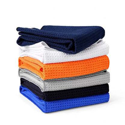 Custom logo waffle weave golf towel 