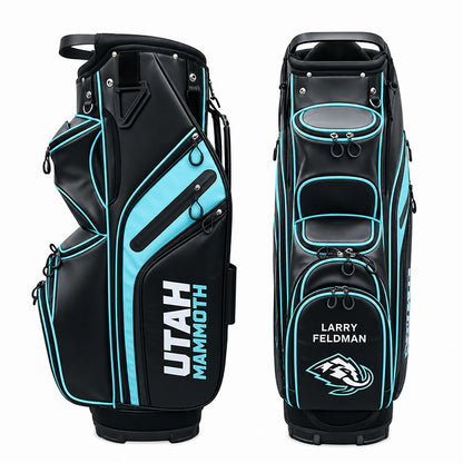 black and blue mens golf cart bag