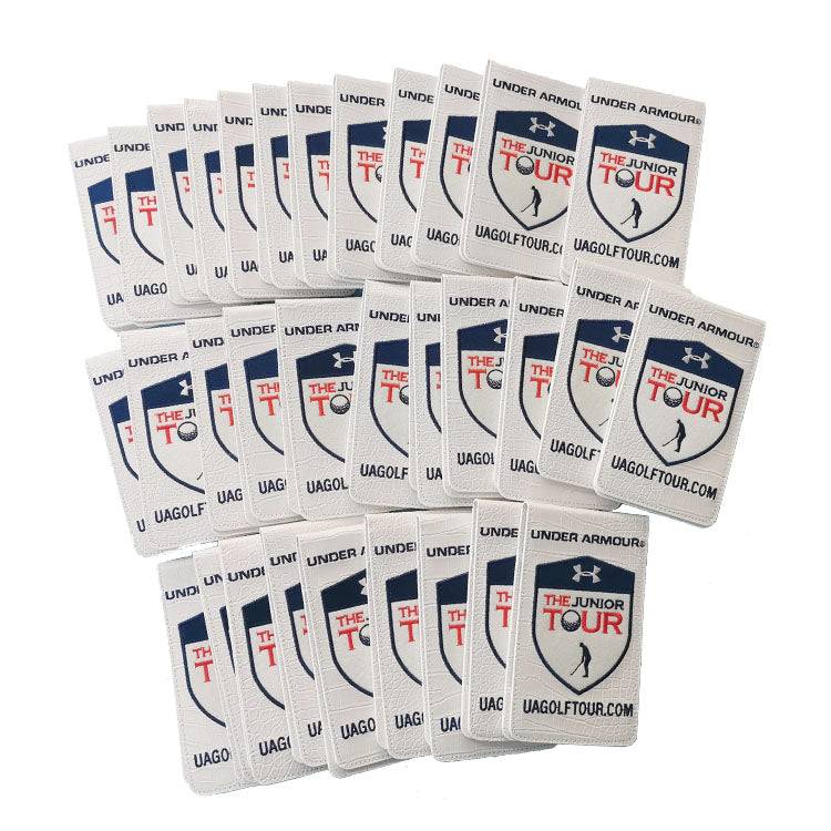 Custom scorecard holders for golf instructors and junior tour players