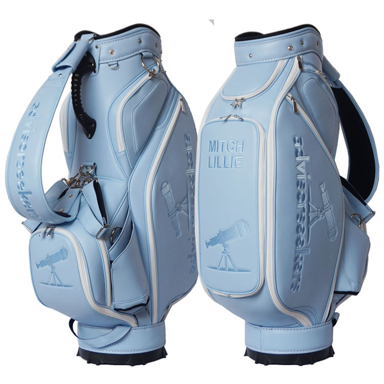 Premium tour golf bag with custom branding and tone on tone design