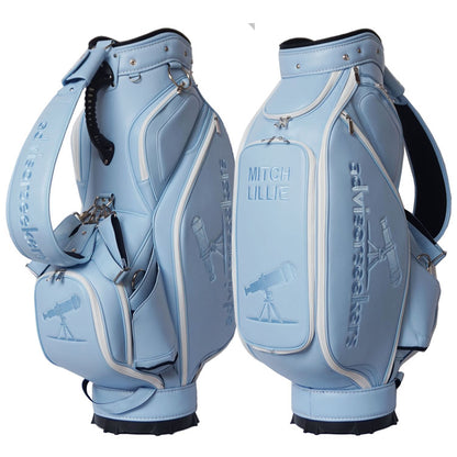 Premium tour golf bag with custom branding and tone on tone design
