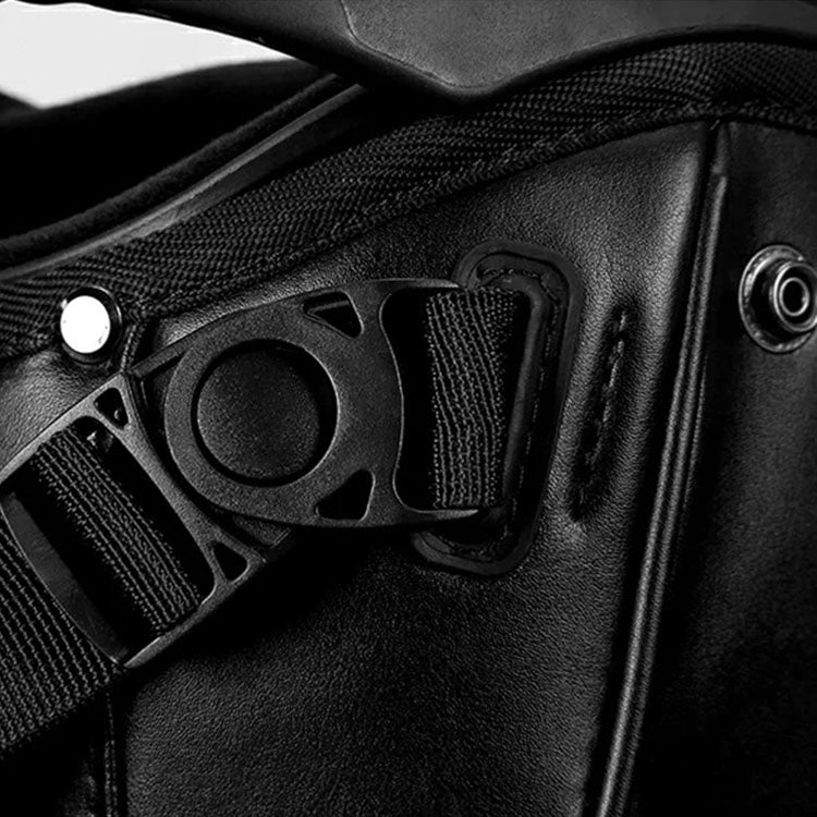 Custom Logo Black Stand_bag smooth leather waterproof fabric