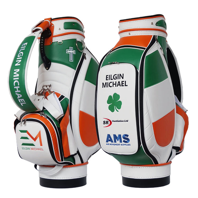 Irish flag golf tour staff bag custom name logo - My Custom Golf Bag Global