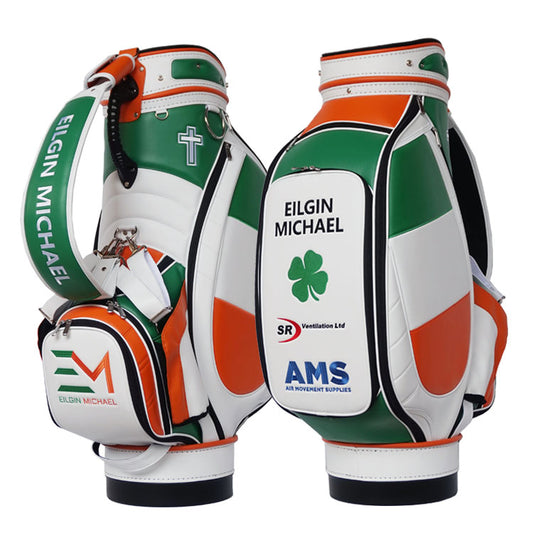 Irish flag golf tour staff bag custom name logo - My Custom Golf Bag Global
