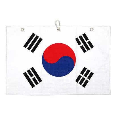 waffle weave custom golf towel - Korean flag design