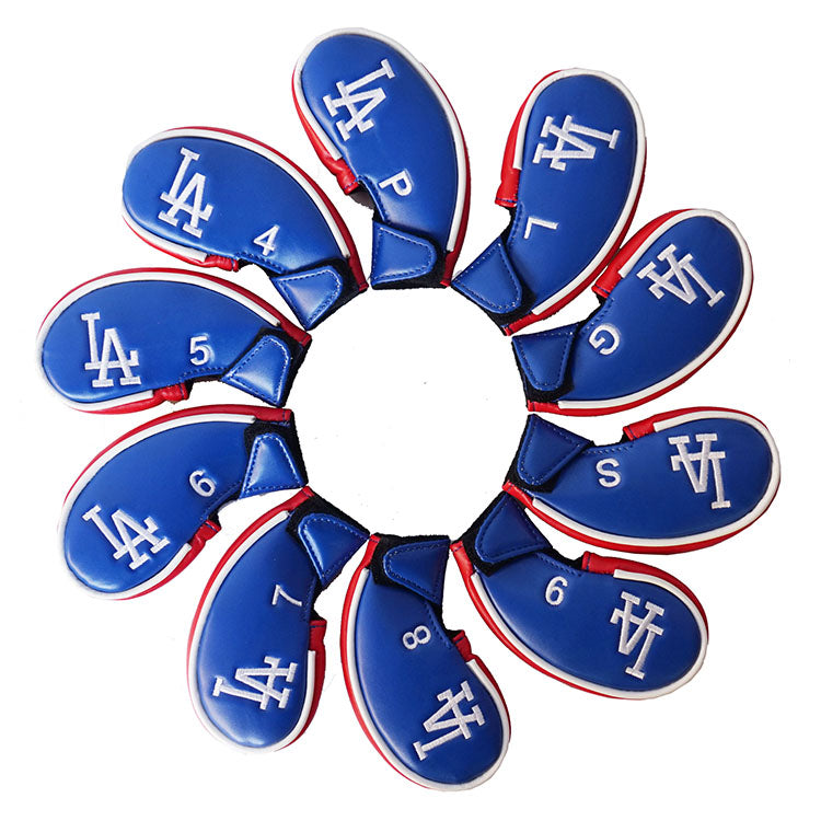 custom golf iron covers in LA Dodgers colors and logo