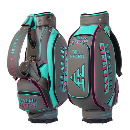 Custom Mid-Size Tour Staff Golf Bag with Personalized Logo and Neon Color Accents