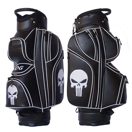 Custom Punisher Golf Bag with skull logo and player's initials 