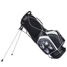 The Beatles personalised stand bag - black and white leather