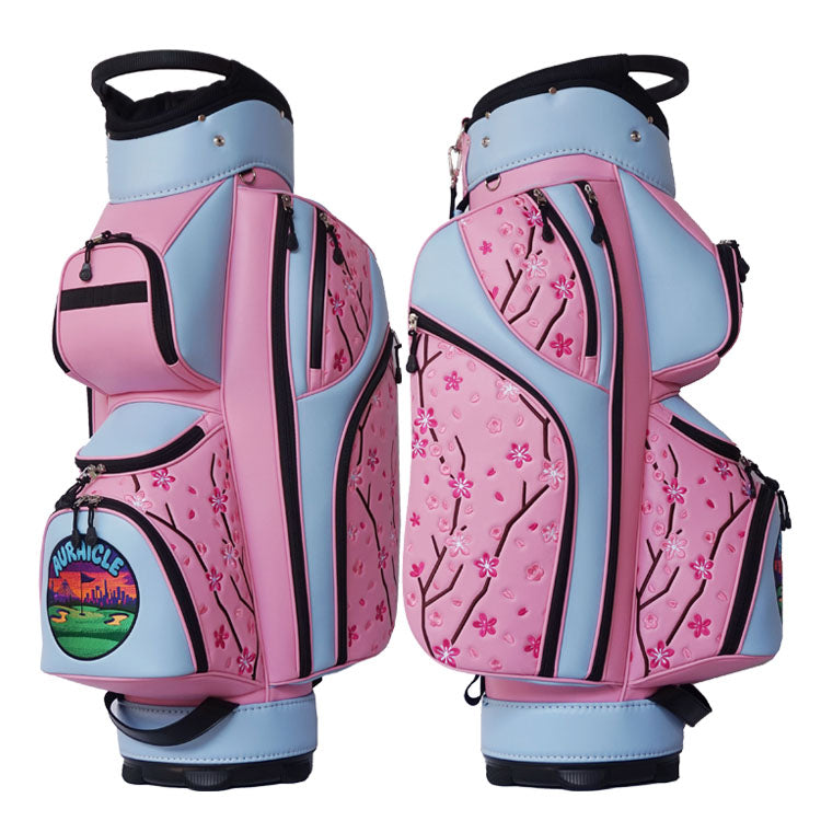 cherry blossom custom golf bag - pink and baby blue style for lady golfer