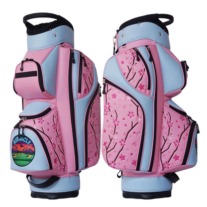 cherry blossom custom golf bag - pink and baby blue style for lady golfer