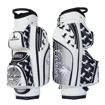 custom golf bag white with black accent - best mens cart bag 2024