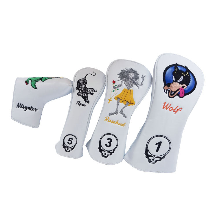 custom golf head covers - Jerry Garcia Guitar gift for deadhead golfers