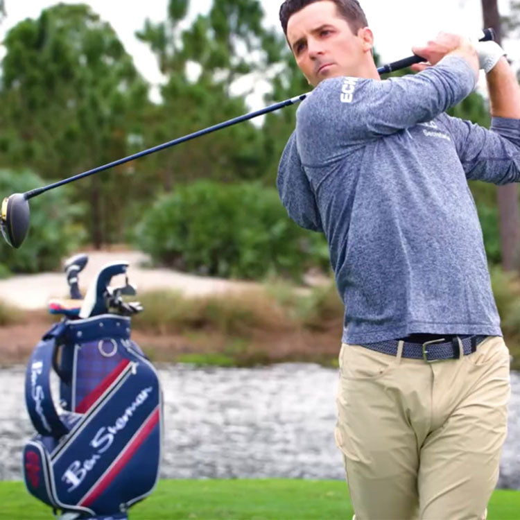 Handcrafted custom tour staff golf bag with embroidered name and logo, designed for pro golfers