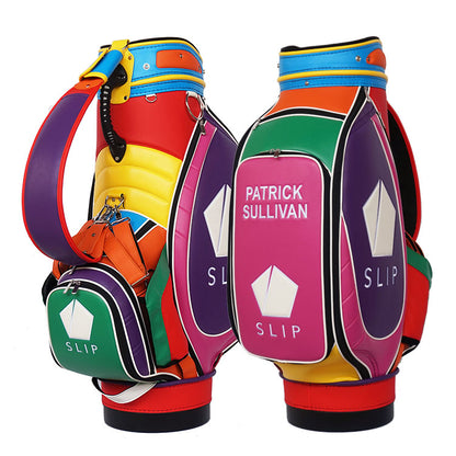 custom golf tour staff bag embroidery bags - rainbow colors design