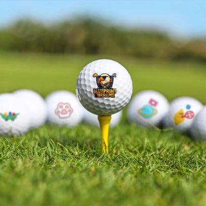 custom logo golf balls on the golf course
