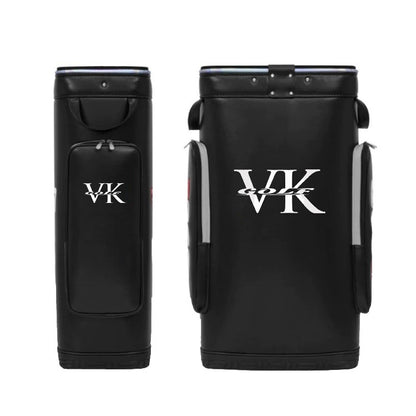 custom logo golf club storage bag - front and side view