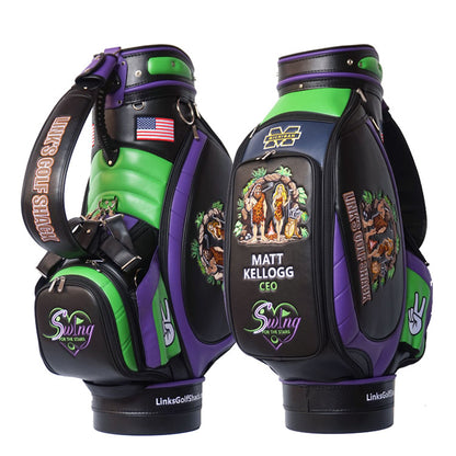 custom logo pro golf tour bag with premium quality embroidery of complex logo