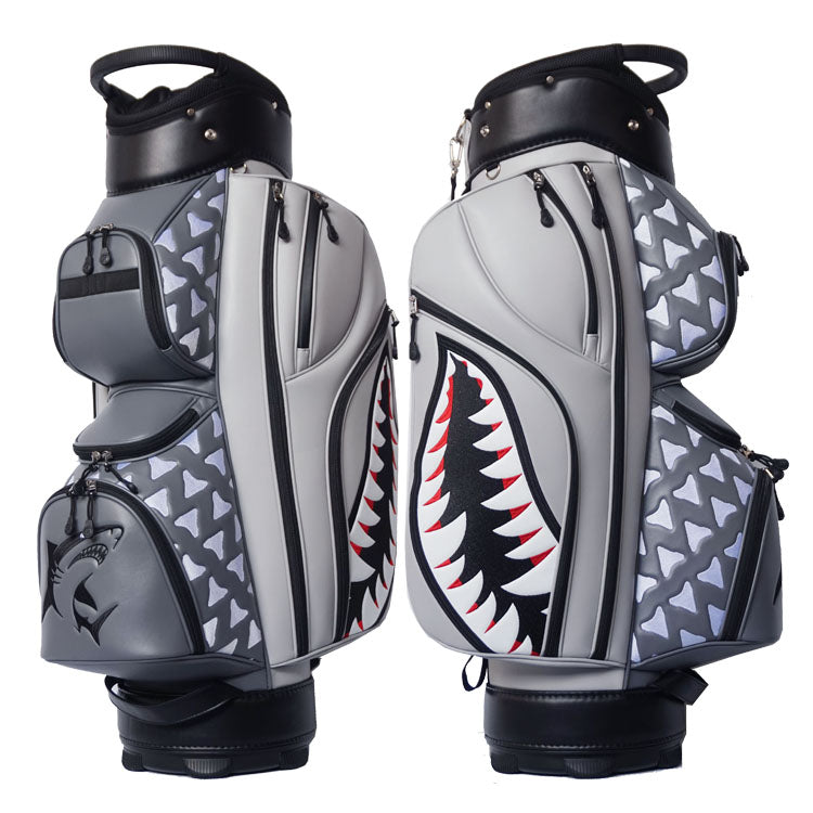 custom shark golf bag - sharks teeth and jaw design