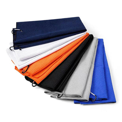 waffle weave custom golf towel with assorted color options