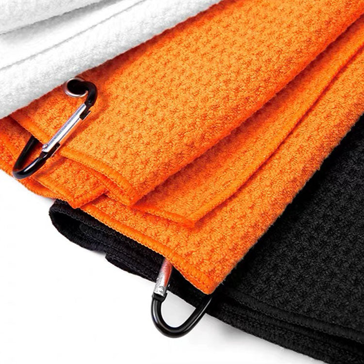 microfiber custom golf towel with carabiner