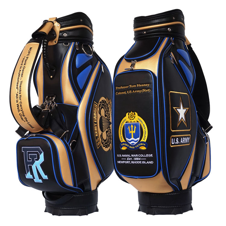 Luxury leather tour bag with us army design and custom colors