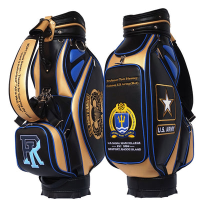 Luxury leather tour bag with us army design and custom colors