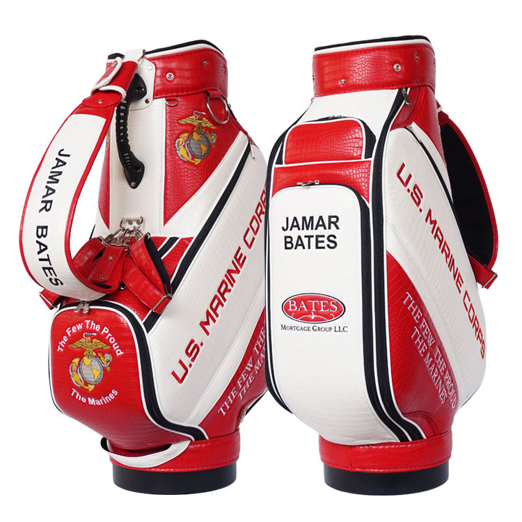 Custom men's tour staff golf bag with personalized design