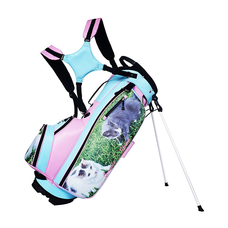 Cat ladys custom golf bag with custom printed pets photo 