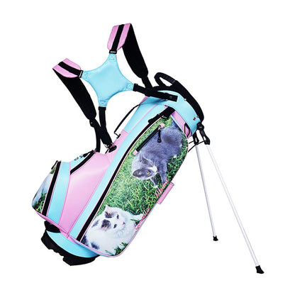 Cat ladys custom golf bag with custom printed pets photo 