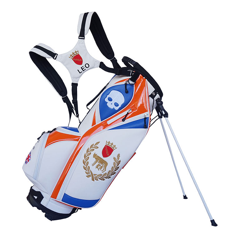 Custom Golf Stand Bag - lightweight white carry bag with large garment pocket