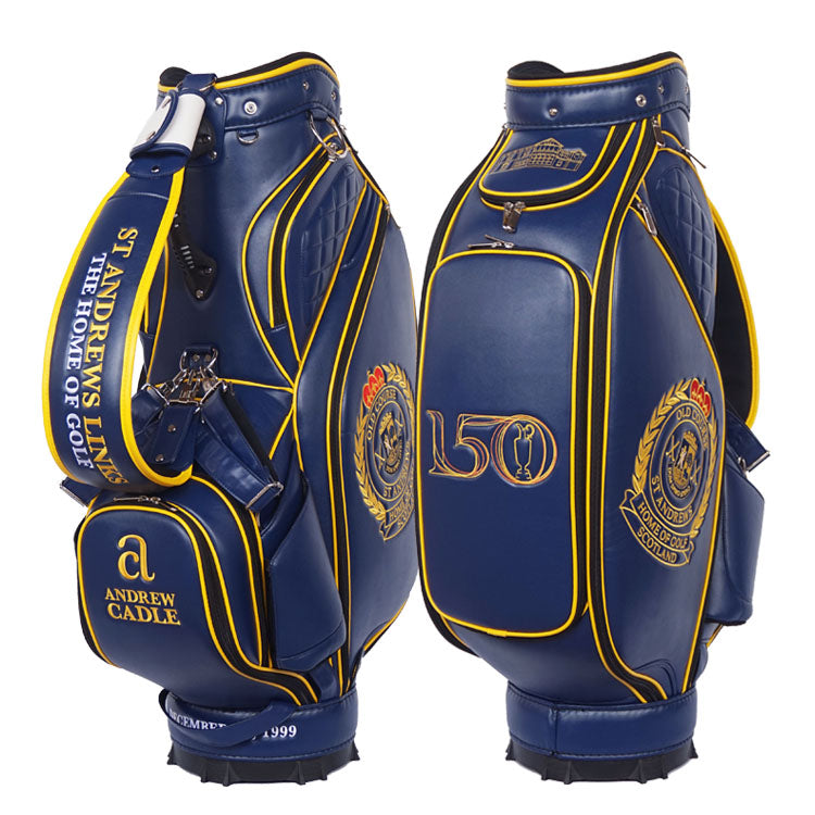 Custom Golf Tour Bag TB03  in navy blue leather fabric