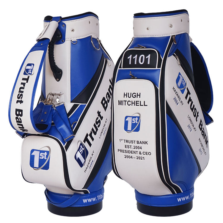 Custom Golf Tour Bag TB06- blue white black 6-way dividers