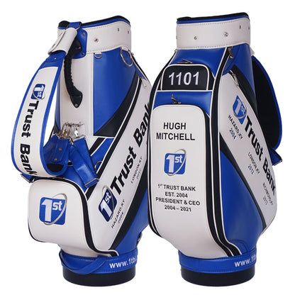 Custom Golf Tour Bag TB06- blue white black 6-way dividers